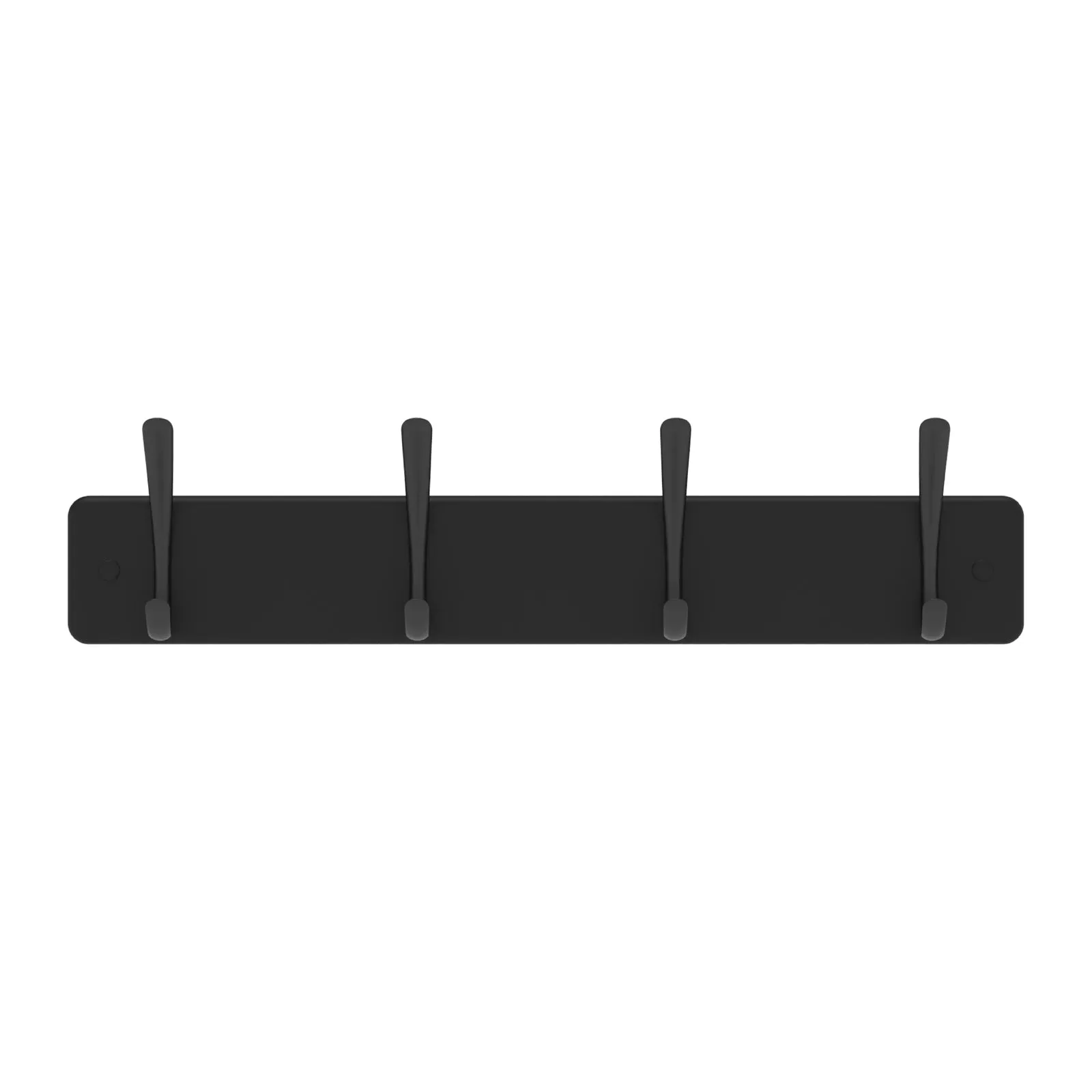 4 Black Hooks on Black Board Hat & Coat Rack