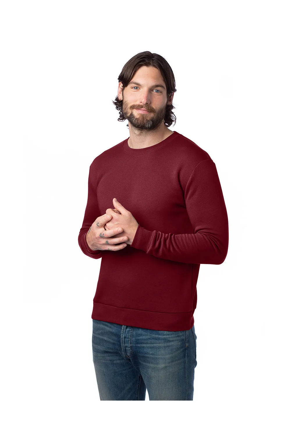 Alternative Mens Eco Cozy Fleece Crewneck Sweatshirt - Currant