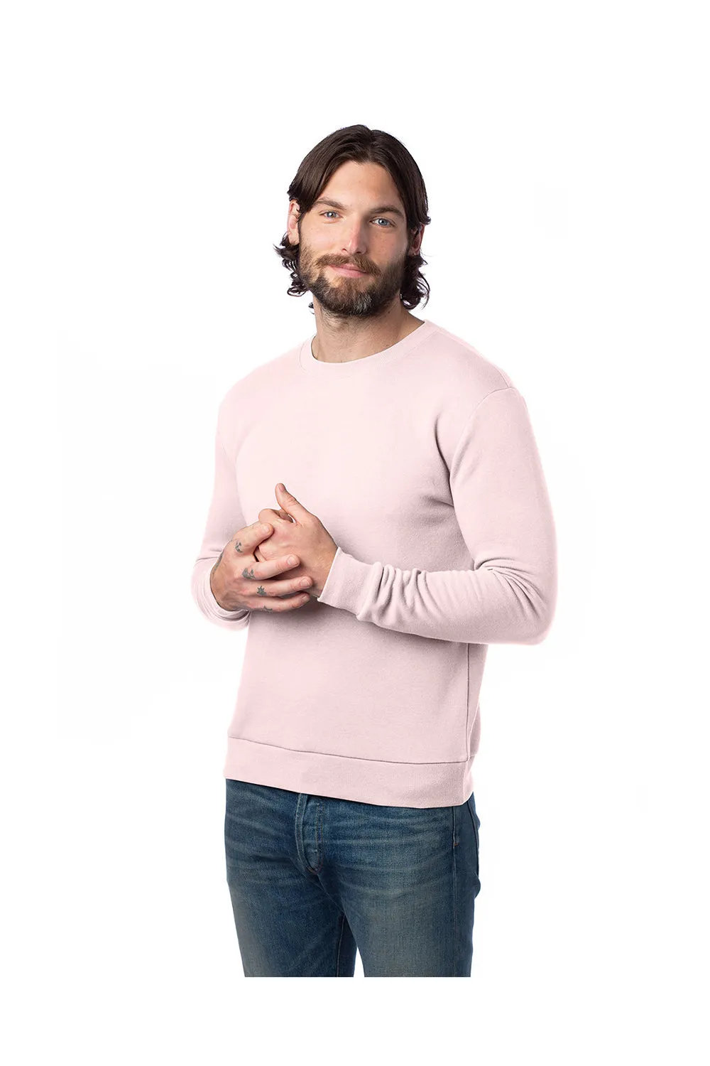 Alternative Mens Eco Cozy Fleece Crewneck Sweatshirt - Faded Pink