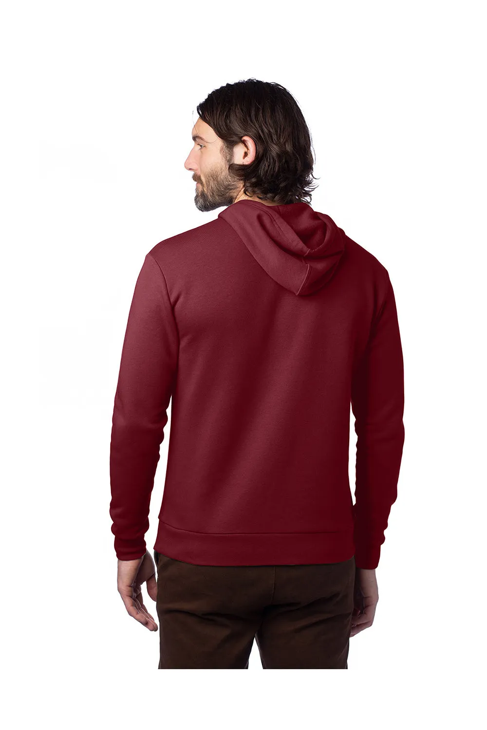 Alternative Mens Eco Cozy Fleece Hooded Sweatshirt Hoodie w/ Pouch Pocket - Currant