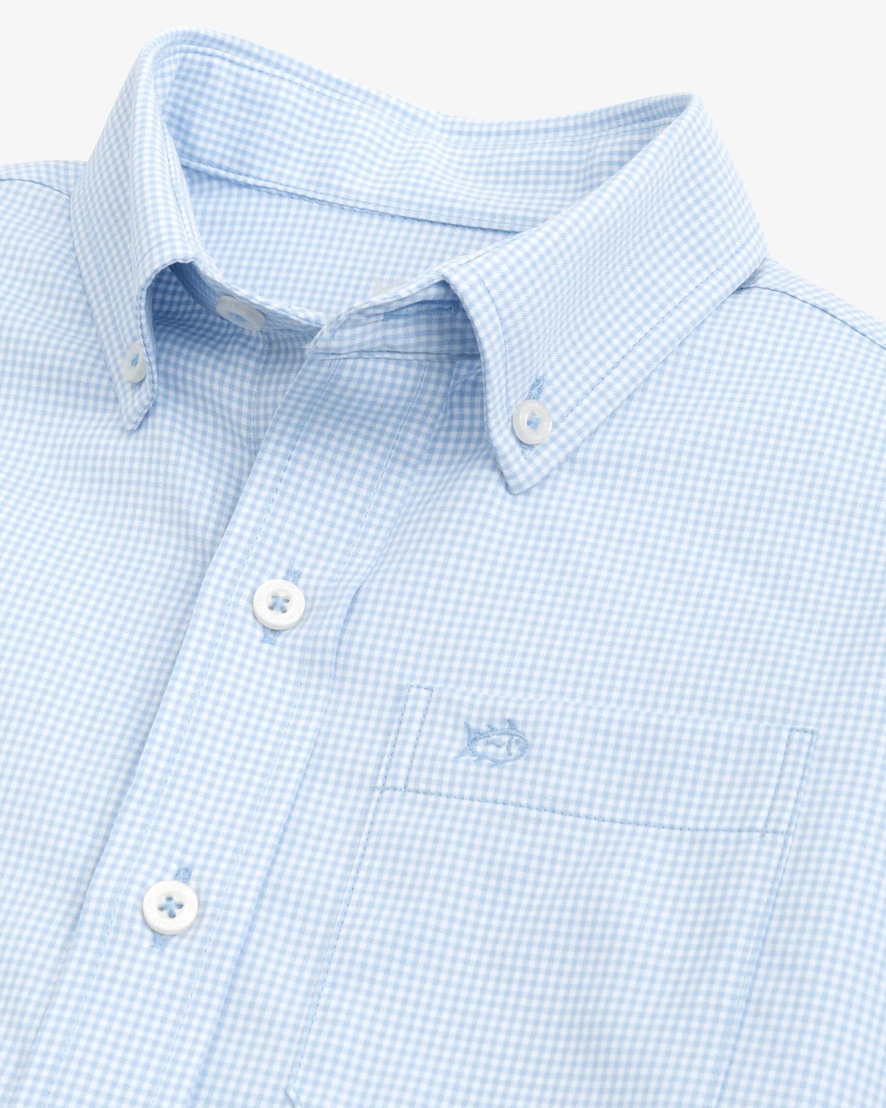 Boys Intercoastal Mini Gingham Button Down Shirt