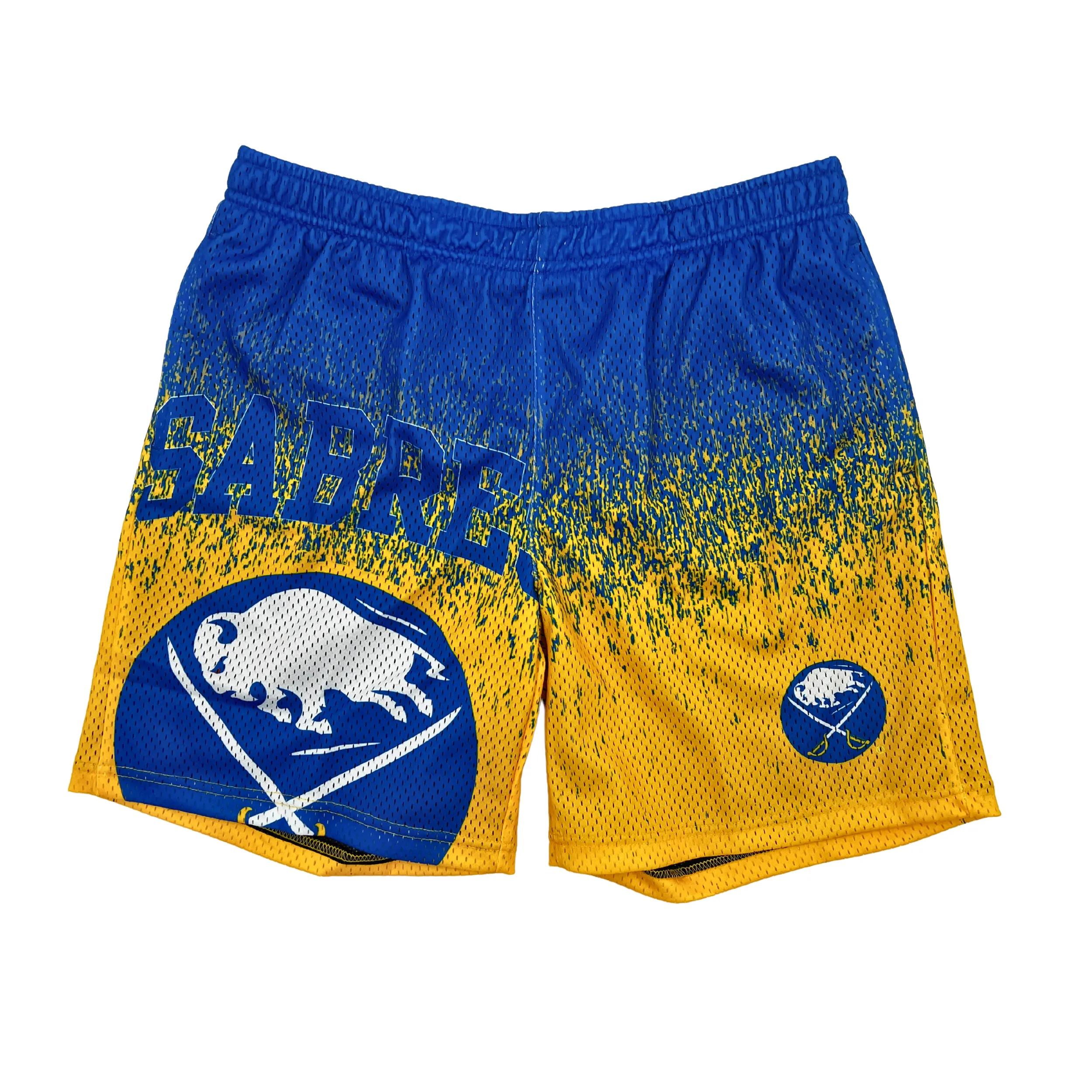 Buffalo Sabres Royal & Gold With Big Logo Mesh Shorts