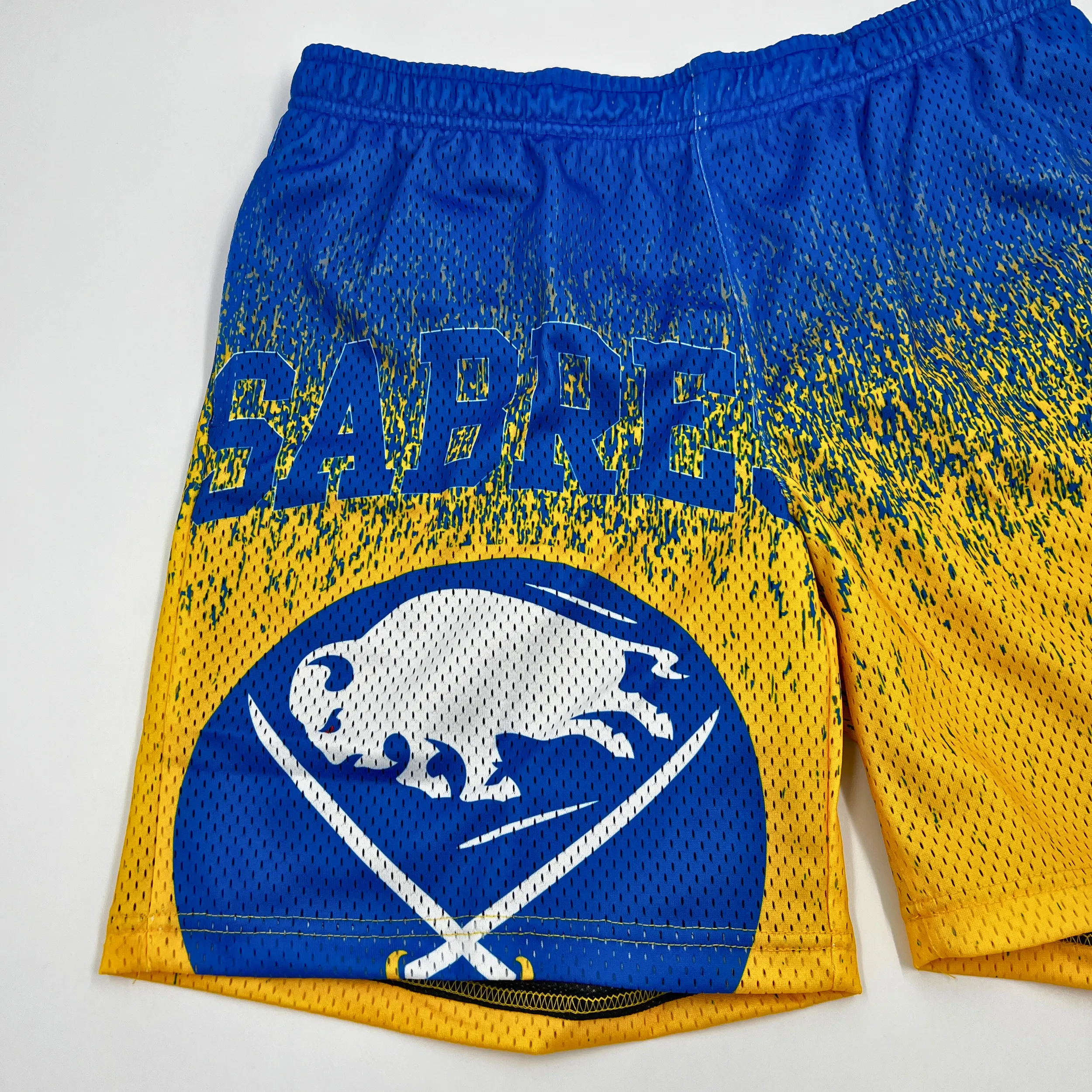 Buffalo Sabres Royal & Gold With Big Logo Mesh Shorts