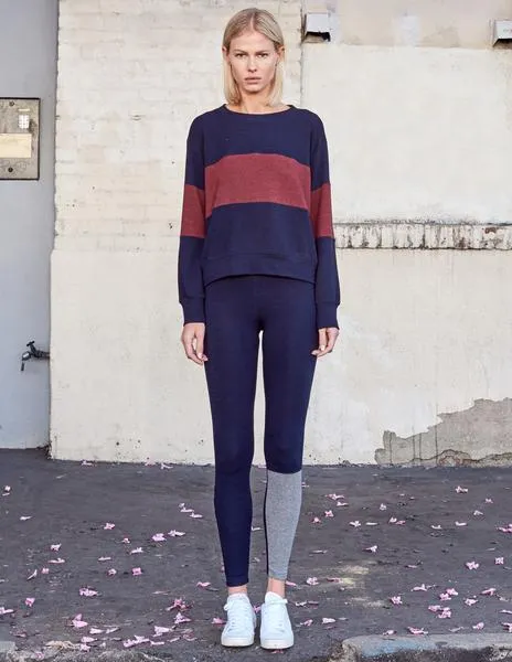 Colourblock Sweater (Midnight/Marsala)