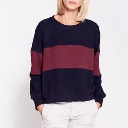 Colourblock Sweater (Midnight/Marsala)