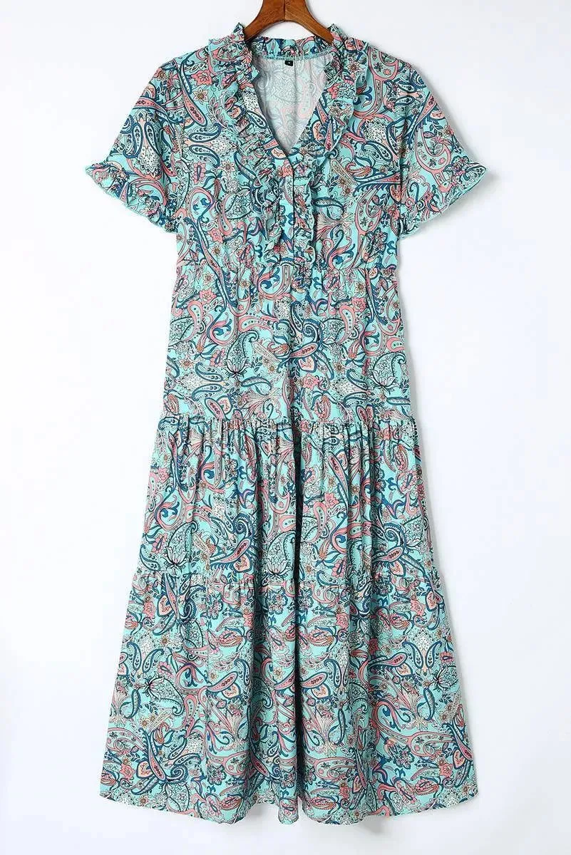 Comfy & Stylish Paisley Print Women's Maxi Dress - Shop Now