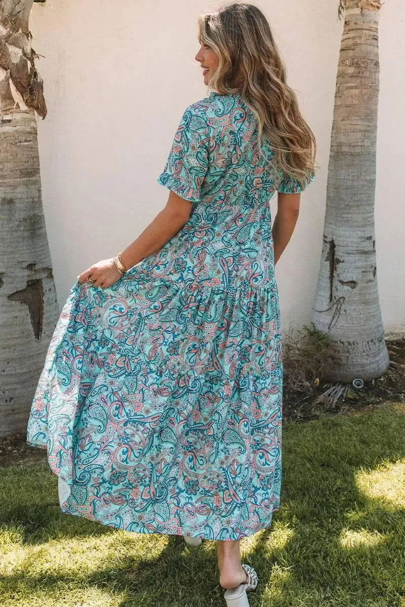 Comfy & Stylish Paisley Print Women's Maxi Dress - Shop Now