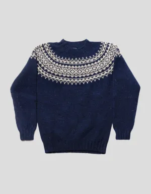 CREW NECK SKI SWEATER - BLUE