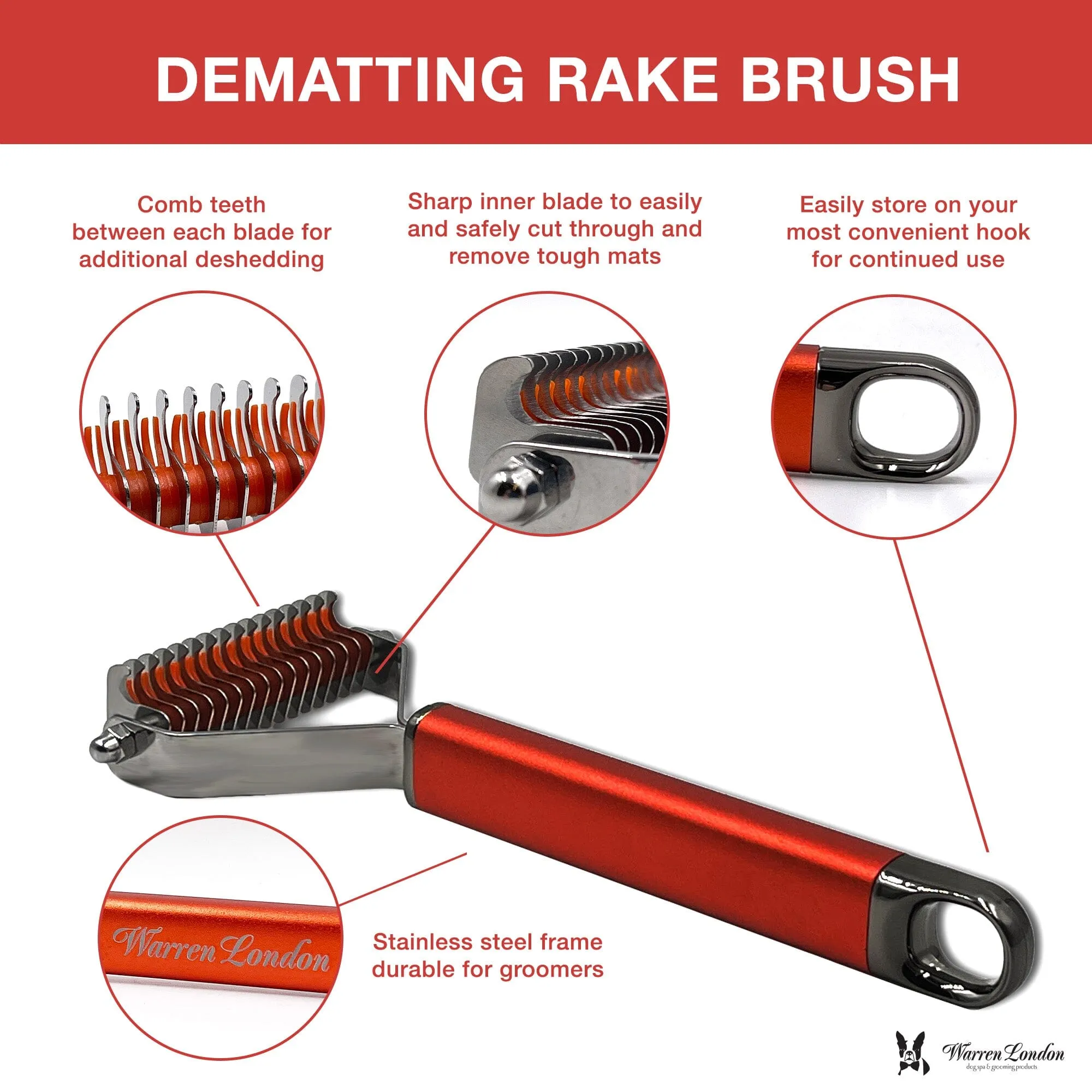 Dematting Rake Brush for Dogs and Cats