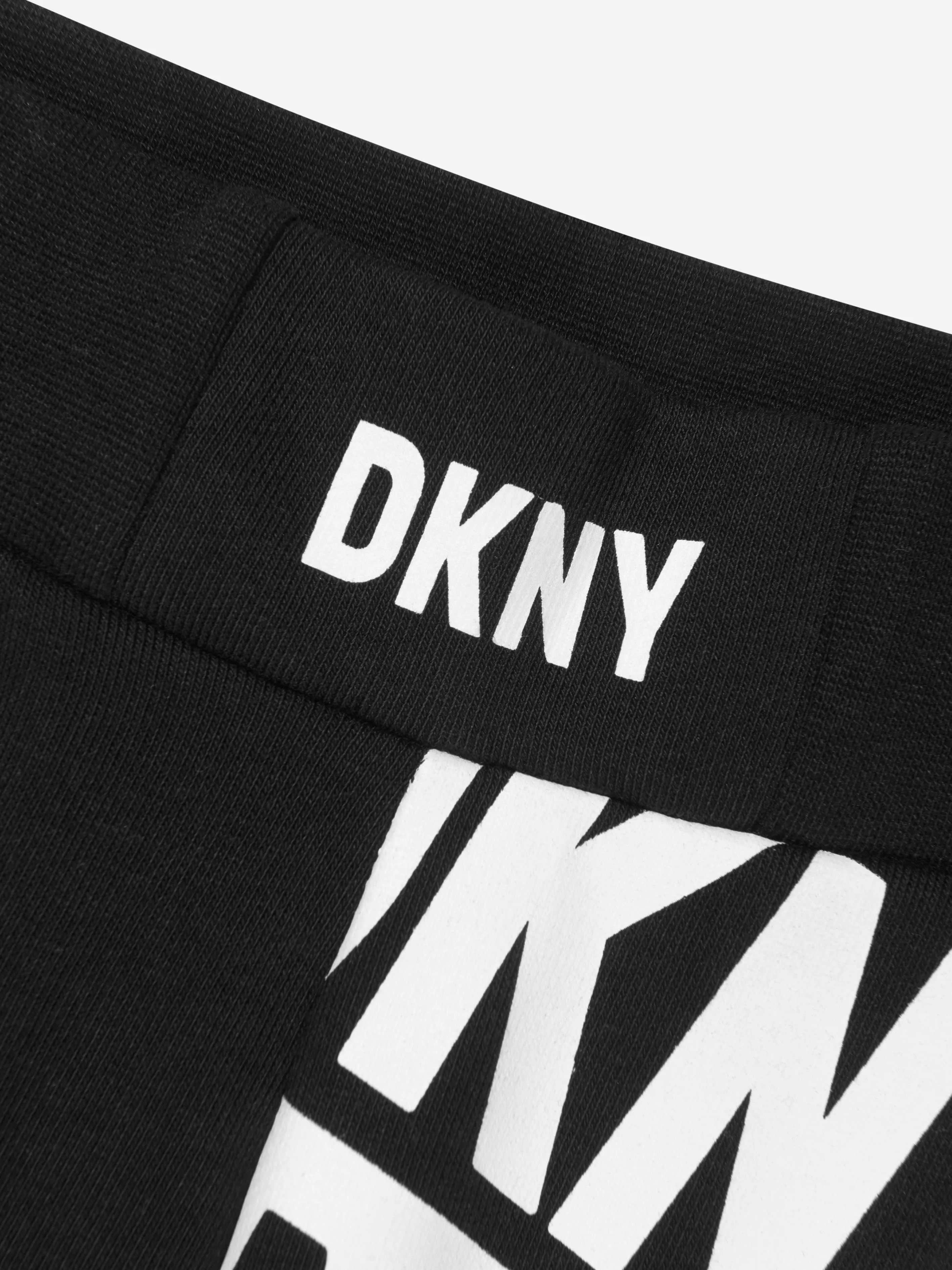 DKNY Boys Logo Print Bermuda Shorts in Black