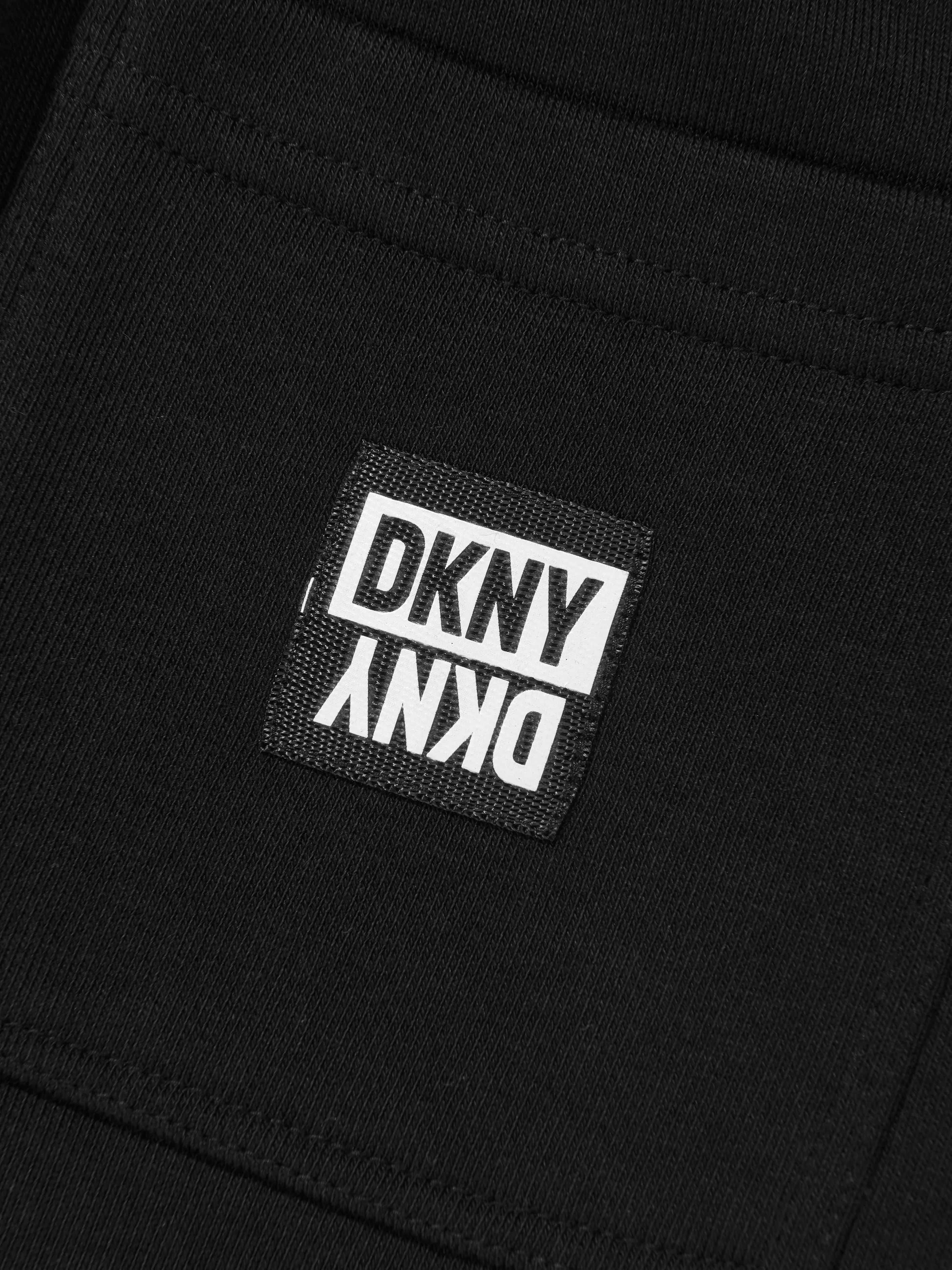 DKNY Boys Logo Print Bermuda Shorts in Black