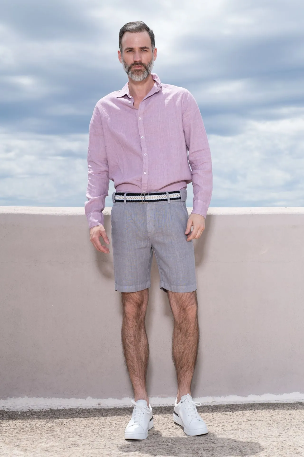 Erasmos Linen Bermuda Shorts