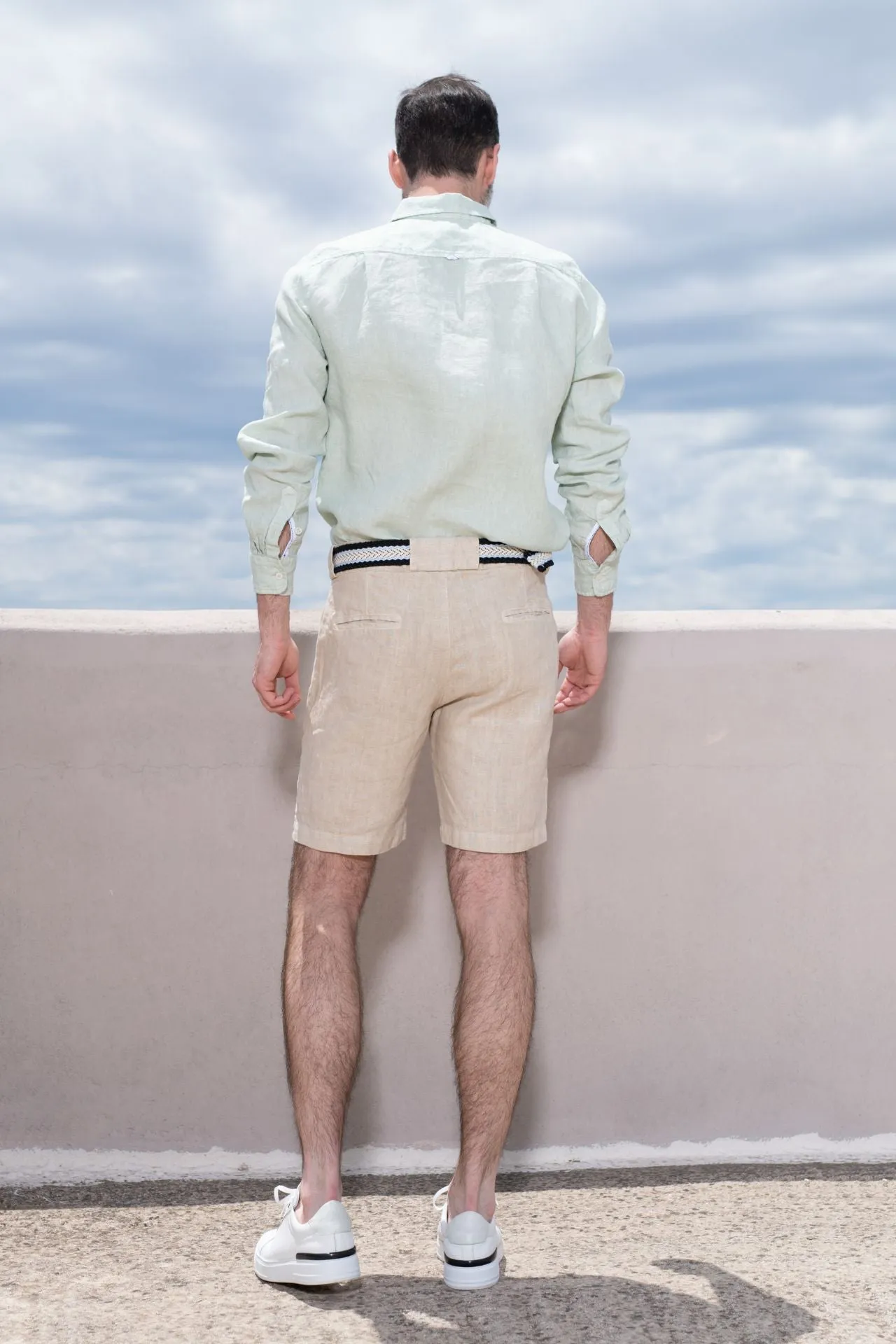 Erasmos Linen Bermuda Shorts