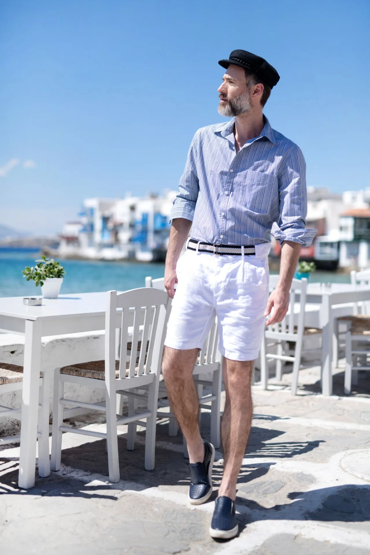 Erasmos Linen Bermuda Shorts