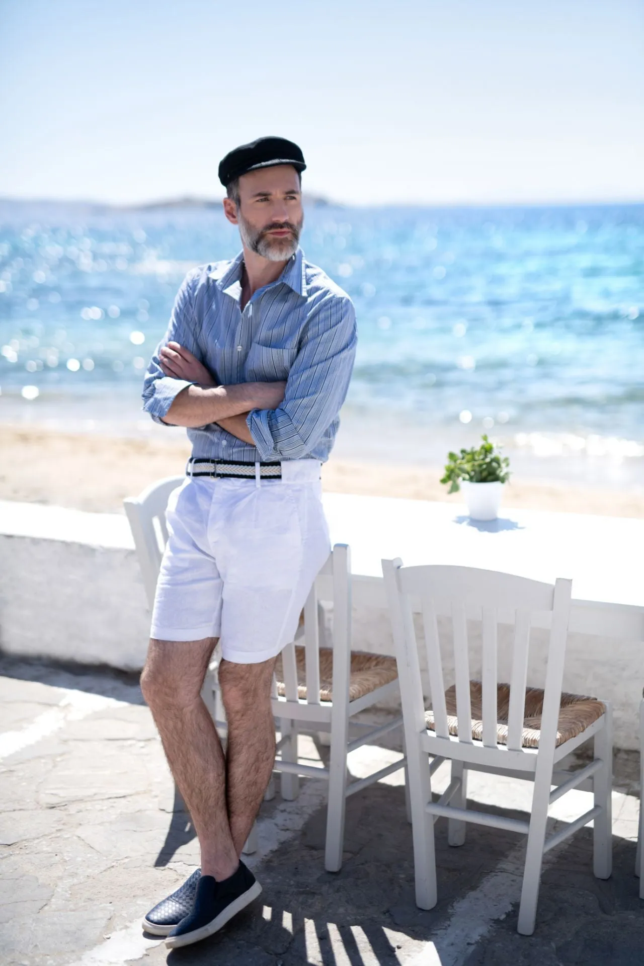 Erasmos Linen Bermuda Shorts