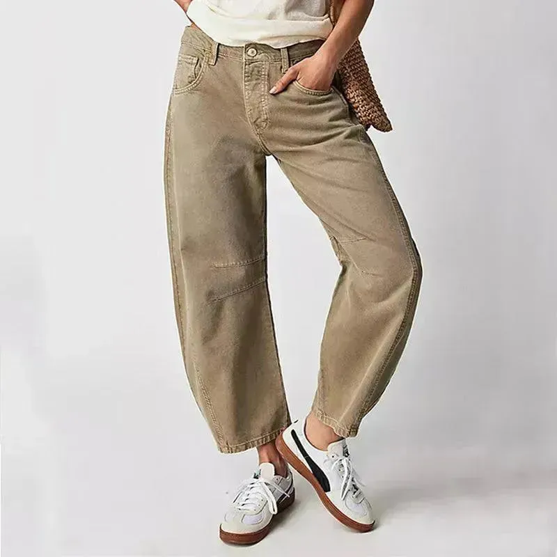 Fashion Loose Wide-leg Pants Summer Sports Straight  Casual Cotton Trousers Women's Trouser Pant