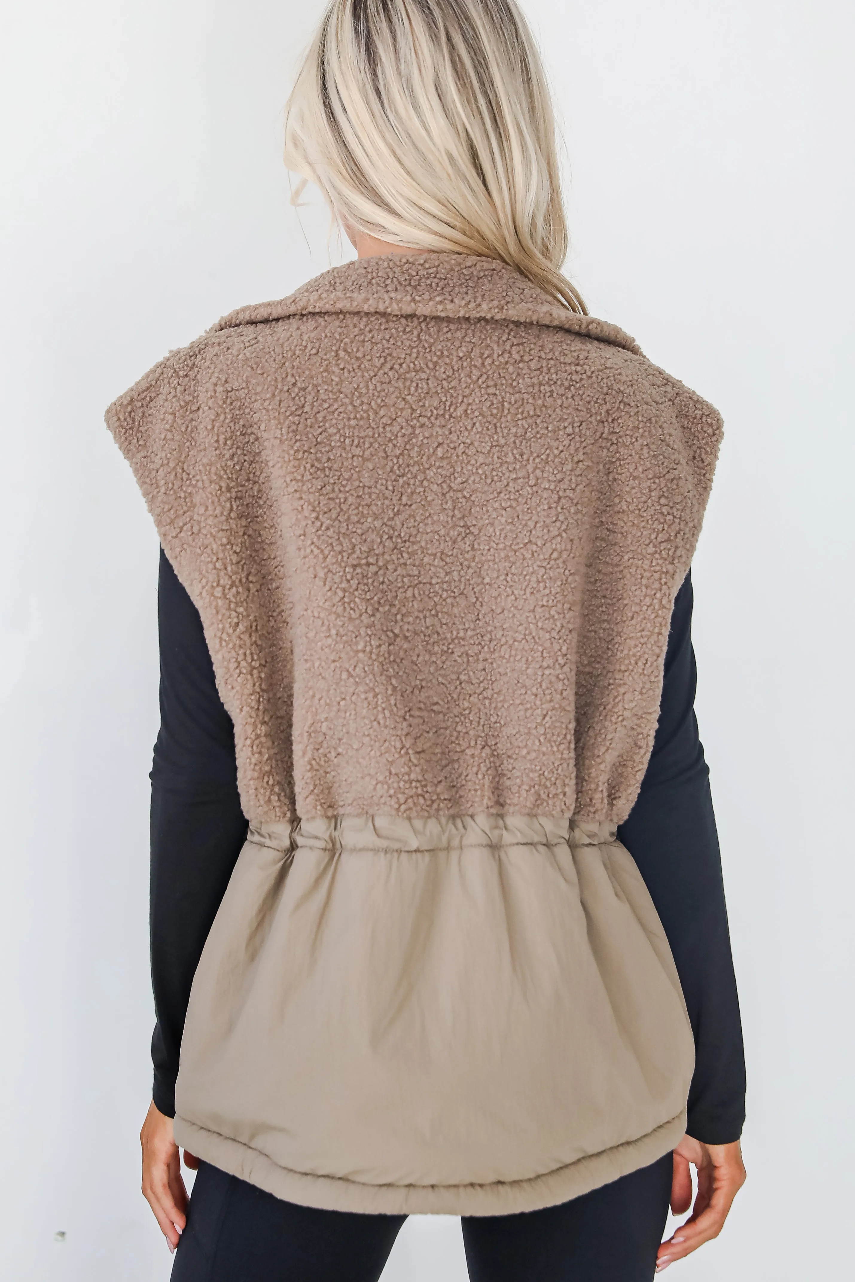 FINAL SALE - Warm Aesthetic Mocha Sherpa Vest