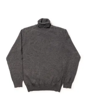 GREY LAMBSWOOL TURTLE NECK SWEATER