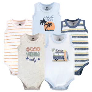 Hudson Baby Cotton Sleeveless Bodysuits, Gone Surfing