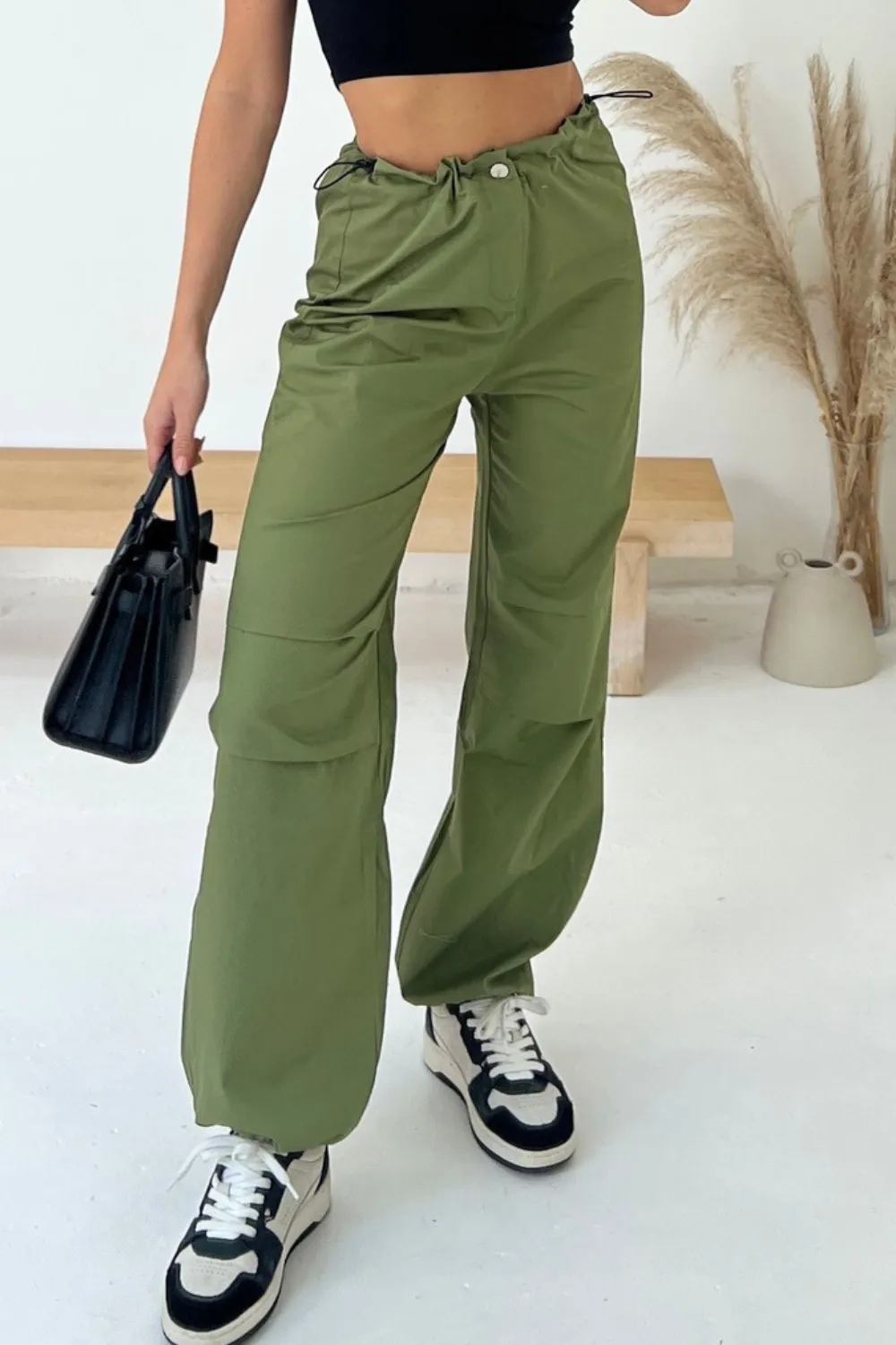 Karina green cargo trousers