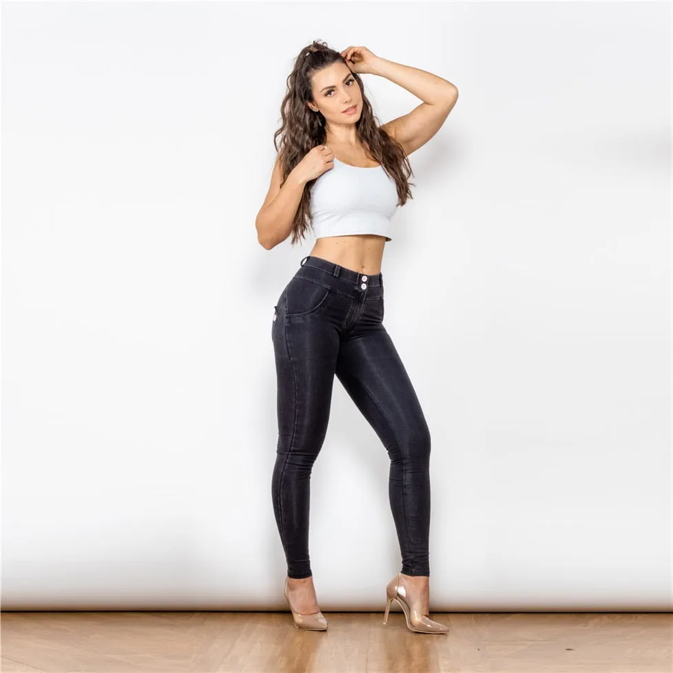 Melody Stretch Boyfriend Jean Straight Leg Jeans Women's Denim  Skinny Black Pants Hip Capris Pencil Jeggings Push Up Pants