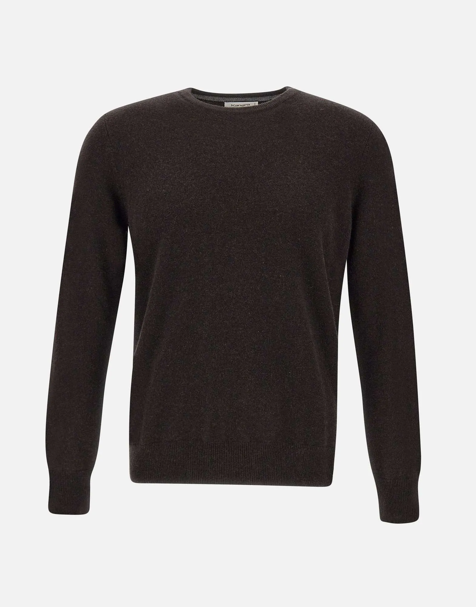 Men's Dark Brown Cashmere and Wool Sweater