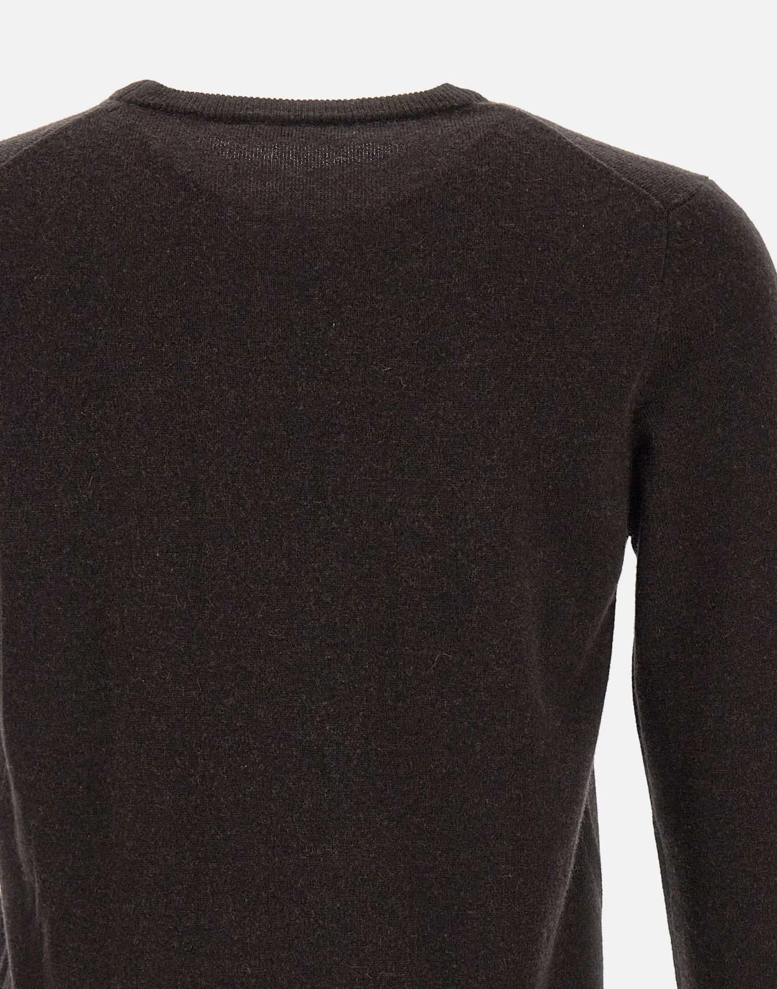 Men's Dark Brown Cashmere and Wool Sweater