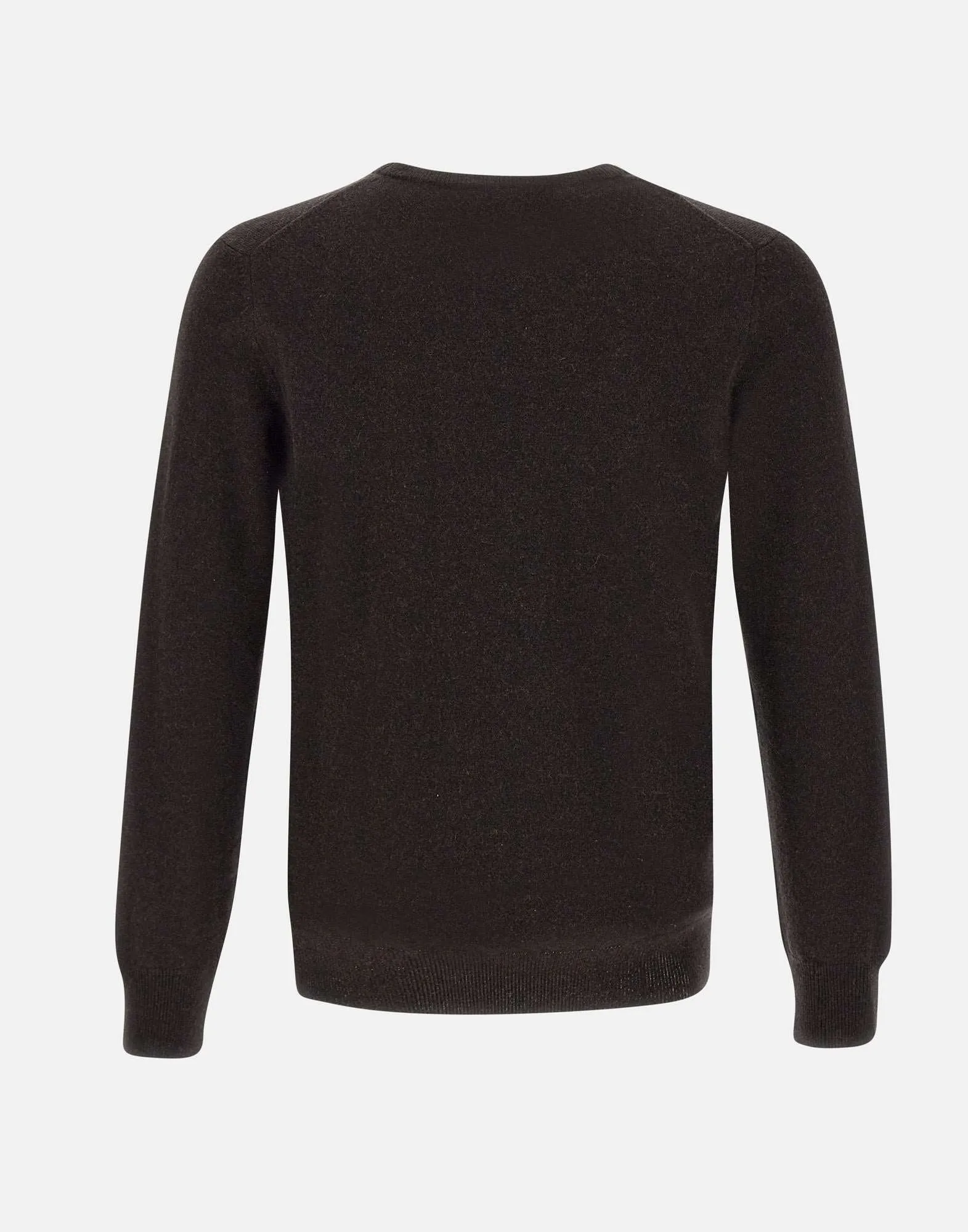 Men's Dark Brown Cashmere and Wool Sweater