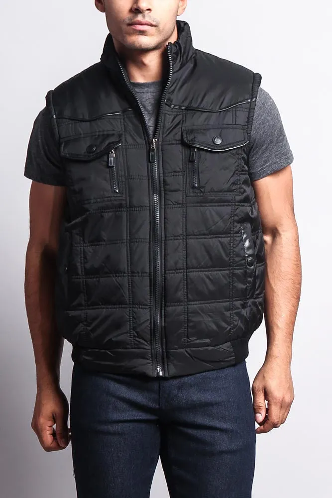 Men's Padded Shearling Puffer Vest