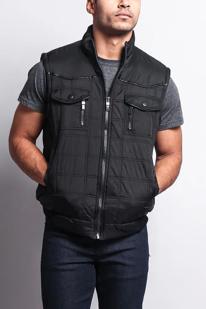 Men's Padded Shearling Puffer Vest