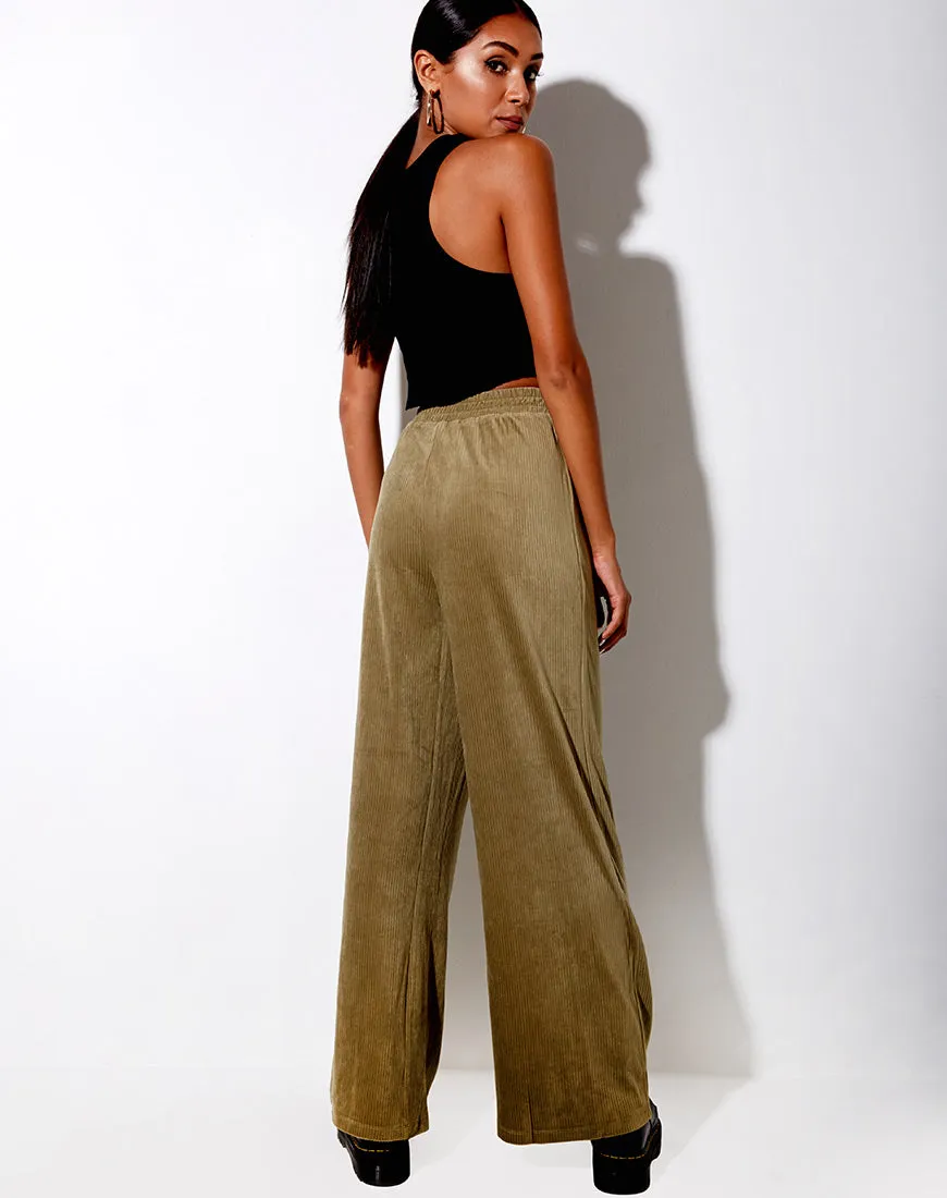 Obeli Trouser in Velvet Rib Khaki