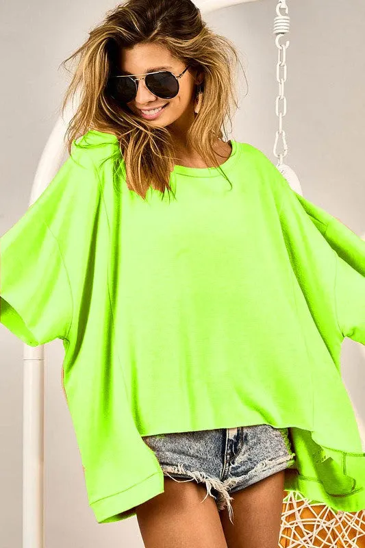 Oversized French Terry Cut Over Top