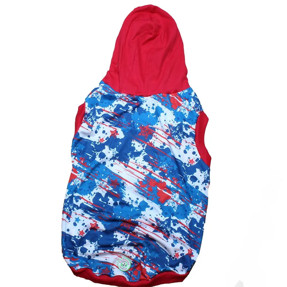 Patriotic Splash - PAWJama with Red Trim/Sleeves