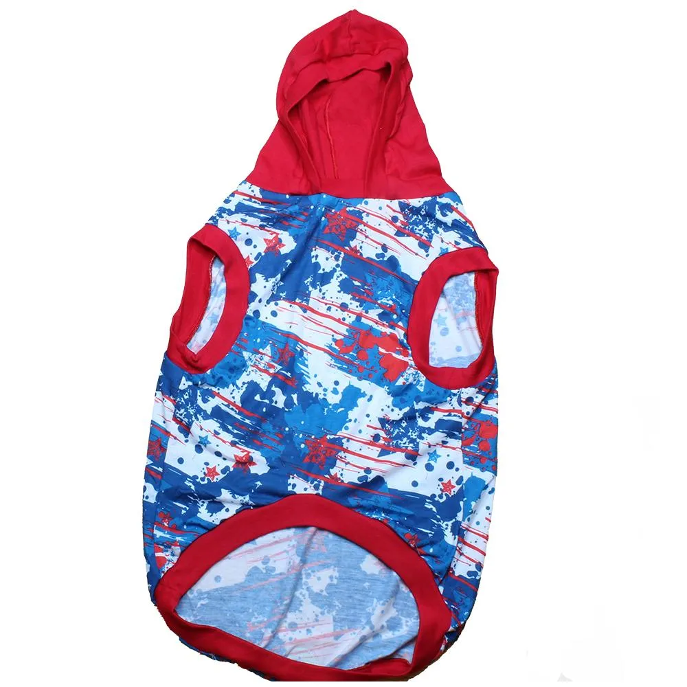 Patriotic Splash - PAWJama with Red Trim/Sleeves