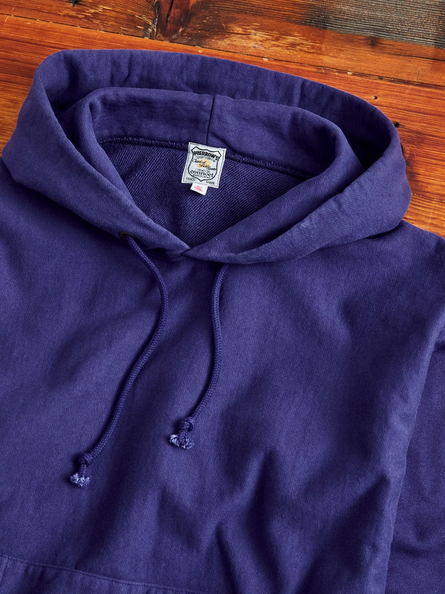 Reverse Weave Heavyweight Pullover Hoodie in Purple