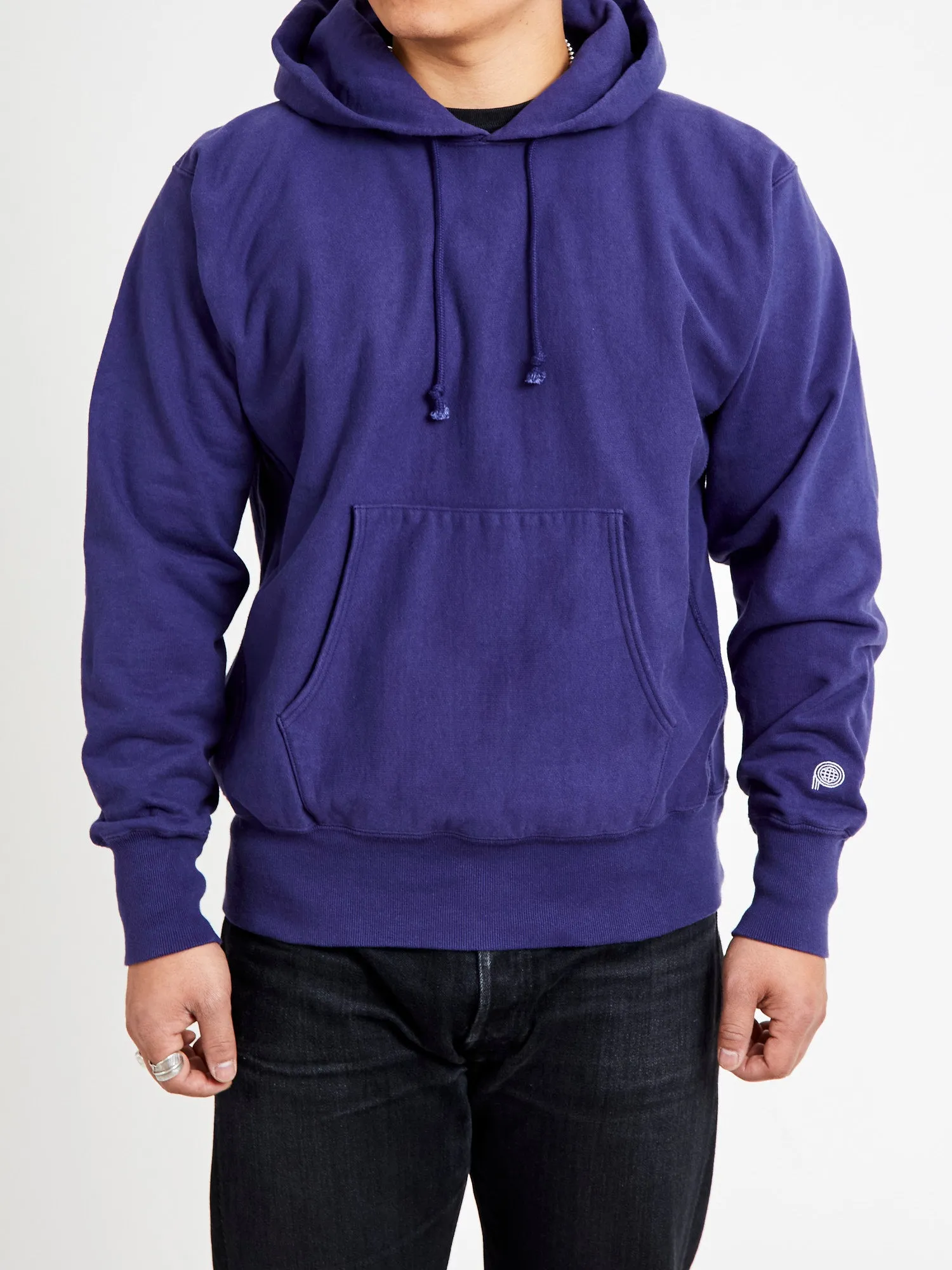 Reverse Weave Heavyweight Pullover Hoodie in Purple