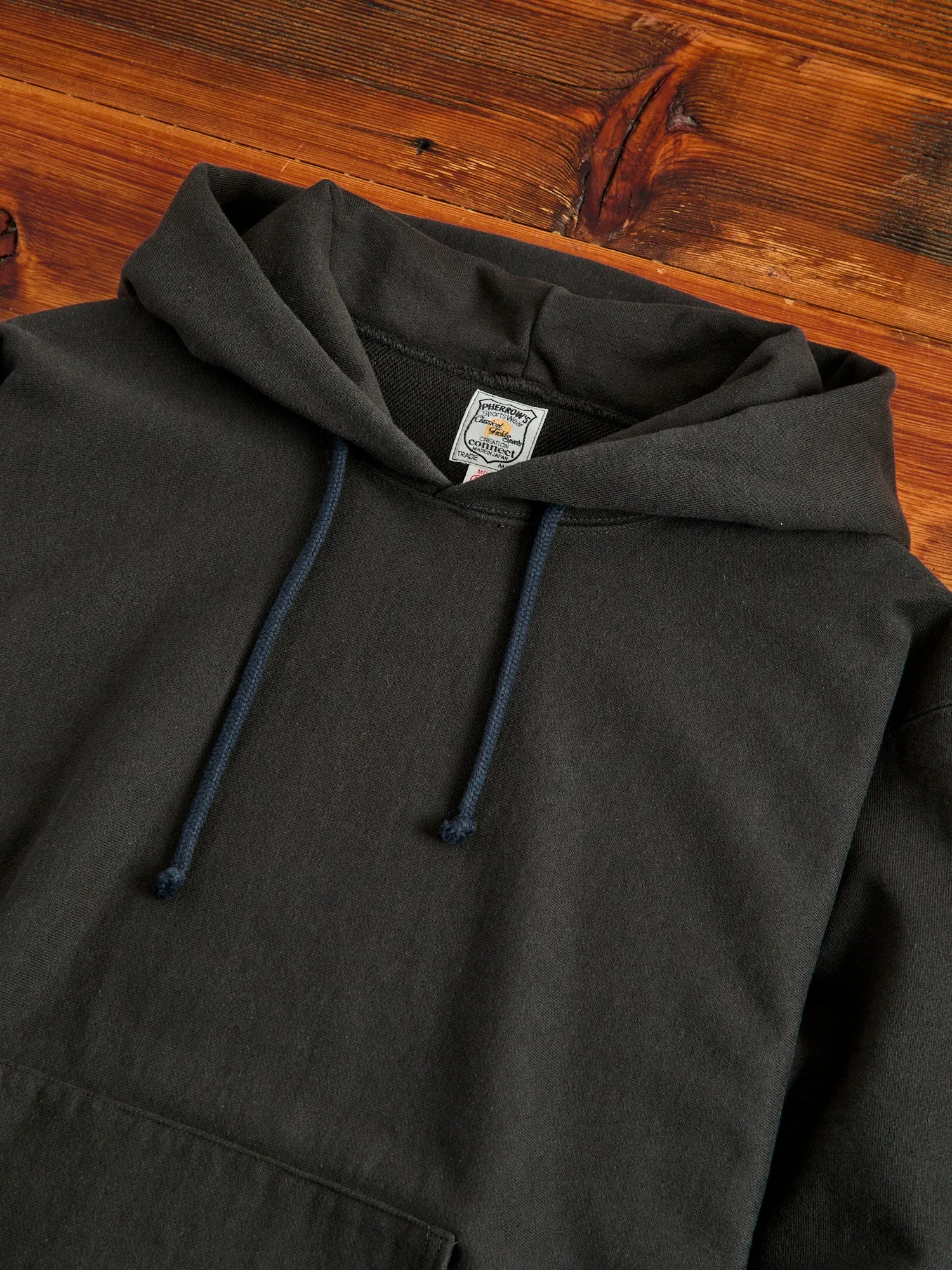 Reverse Weave Heavyweight Pullover Hoodie in Sulfur Black