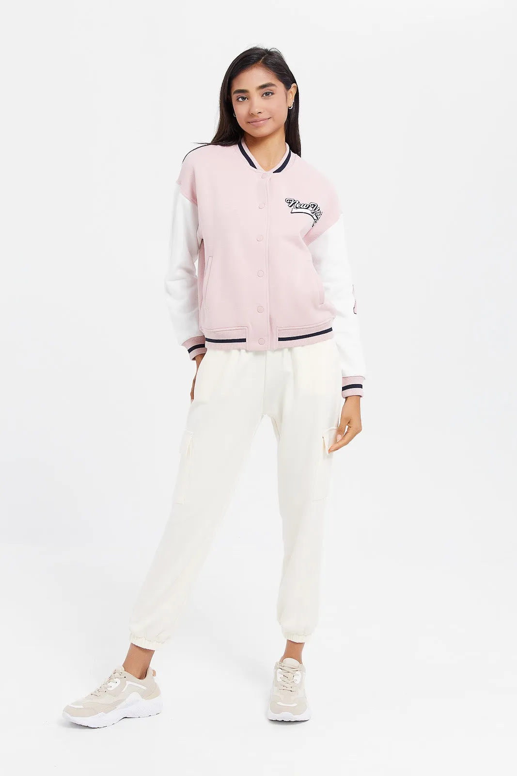 Senior Girls Cream Scuba Cargo Pants