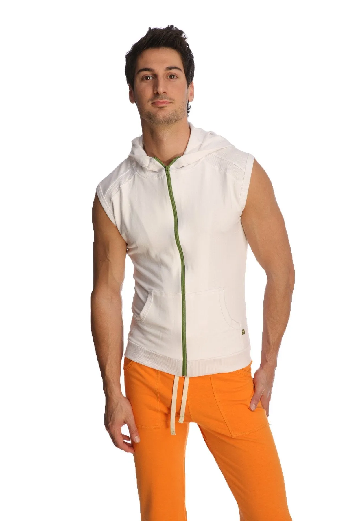 Sleeveless Yoga Hoodie (White)