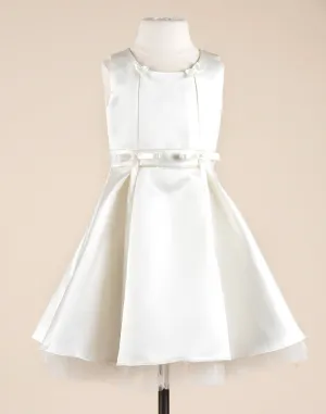 Spectacular Taffeta Silk Flower Girl Dress - White