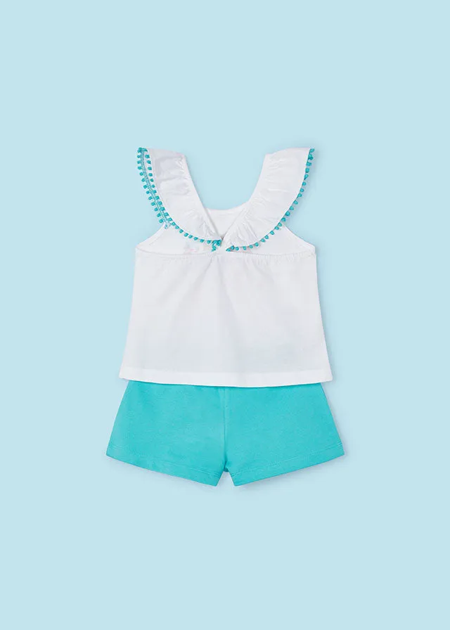 SS24 Mayoral Girls Jade Parrot Shorts Set 3261