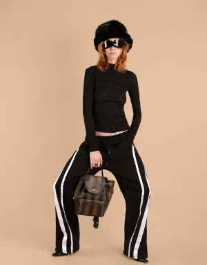 Stripe detail comfy wide trousers