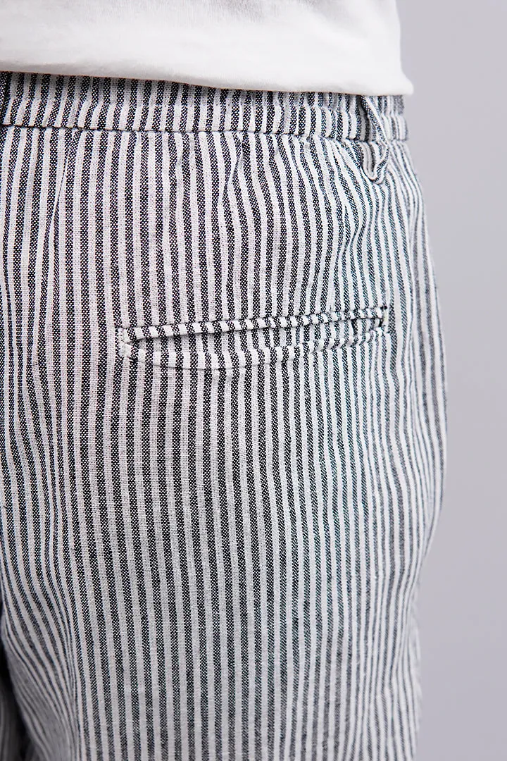 Striped Linen Pants - Black & White