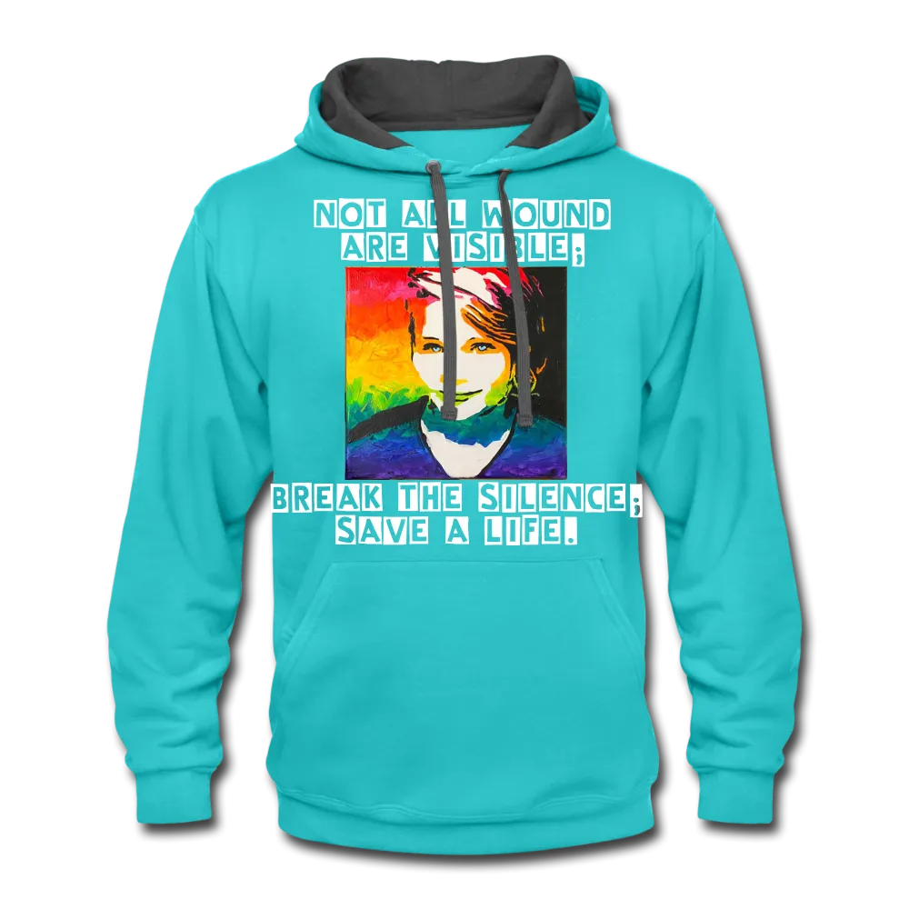 Unisex Contrast Hoodie - Sage Art Collection by Tin Crow Art