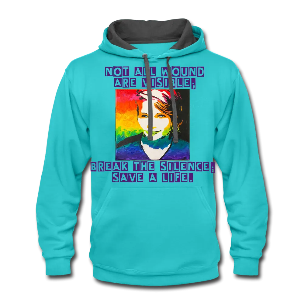 Unisex Contrast Hoodie - Sage Art Collection by Tin Crow Art