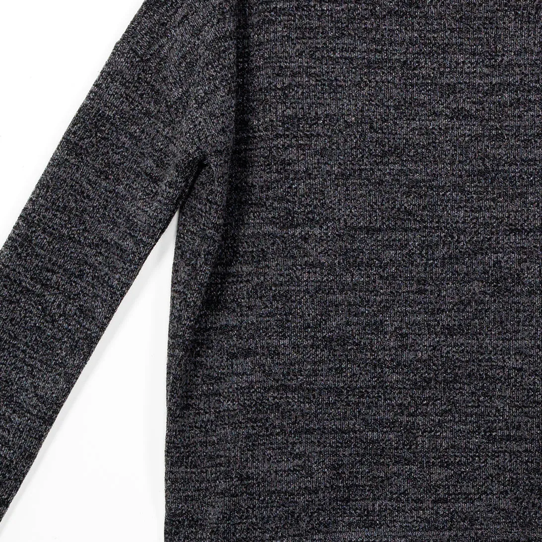 Waffle Knit - Funnel Neck Sweater Top - Smoke - Final Sale!