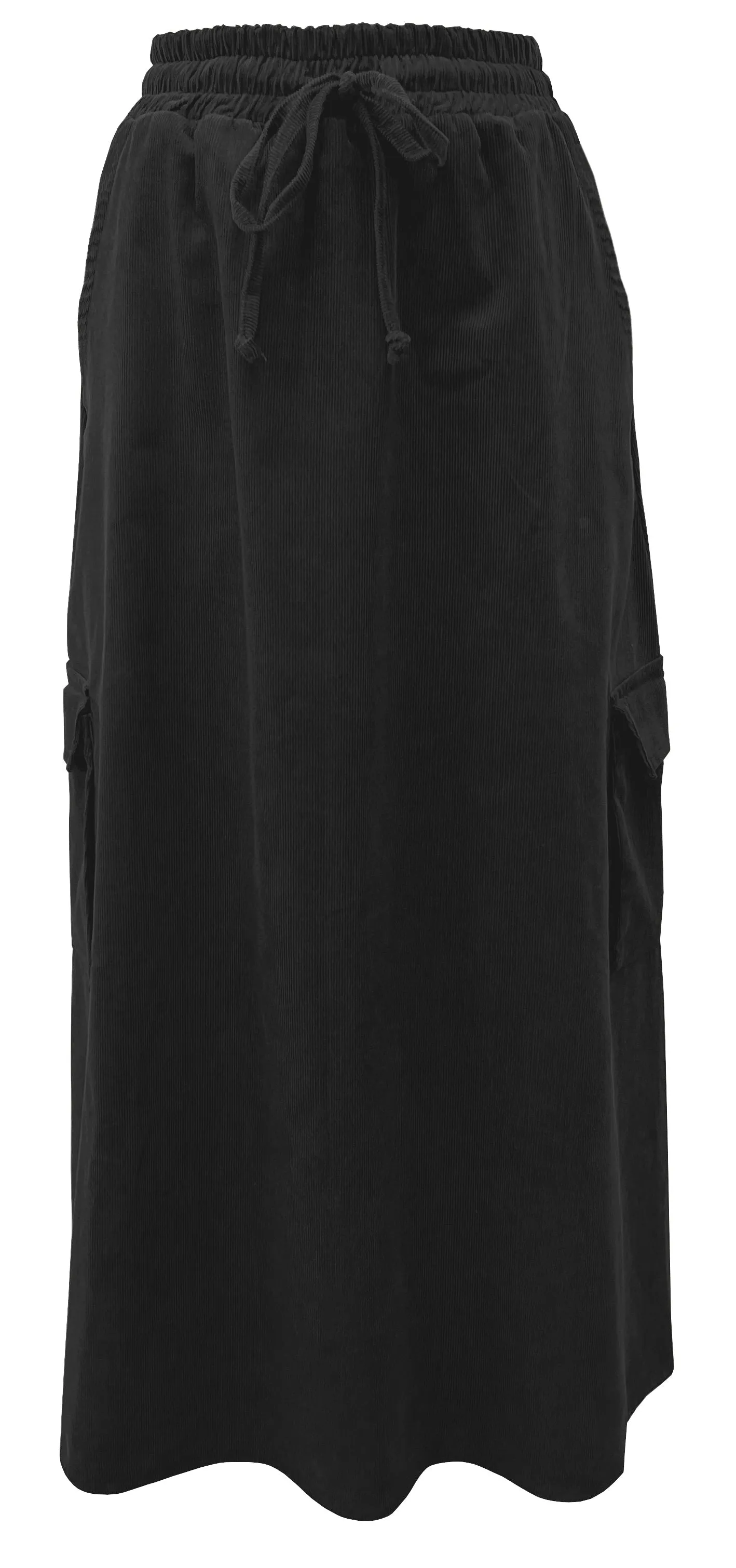 Women's 100% Cotton Lightweight Corduroy Cargo Pocket Maxi Skirt