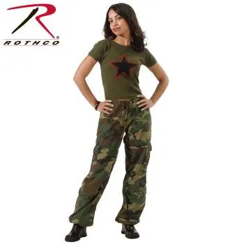 Womens Unwashed Camo Paratrooper Fatigue Pants