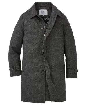 Wool-Cashmere Herringbone Three-Quarter-Length Coat