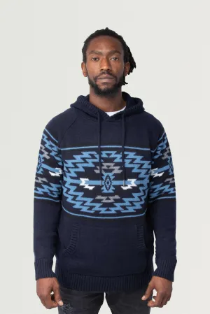 X RAY Men's Aztek Print Pullover Hoodie Sweater